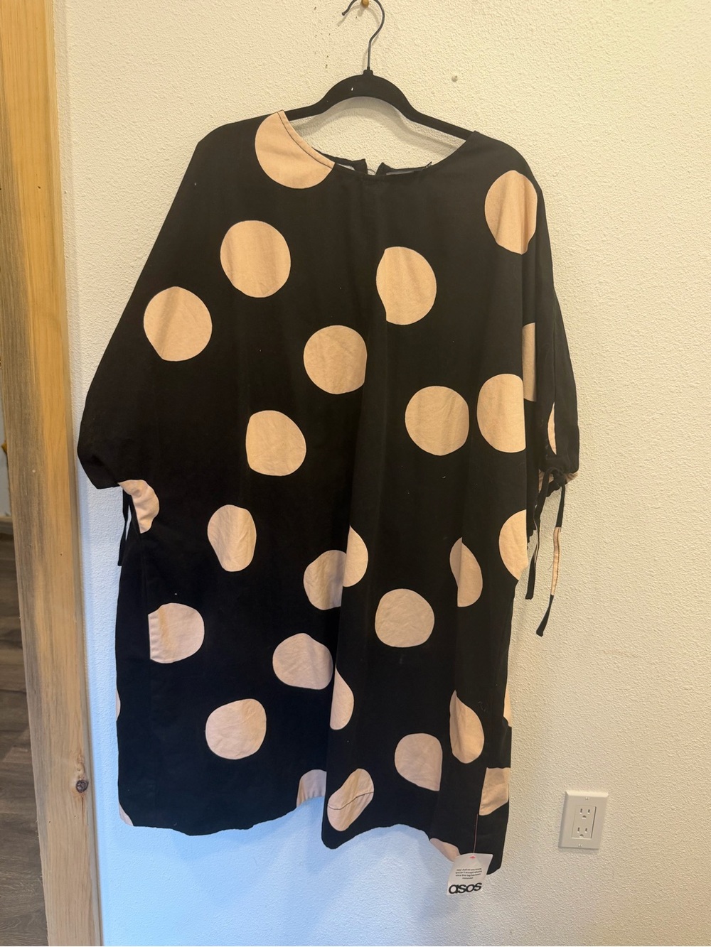 ASOS Black Dress with Beige Polka Dots